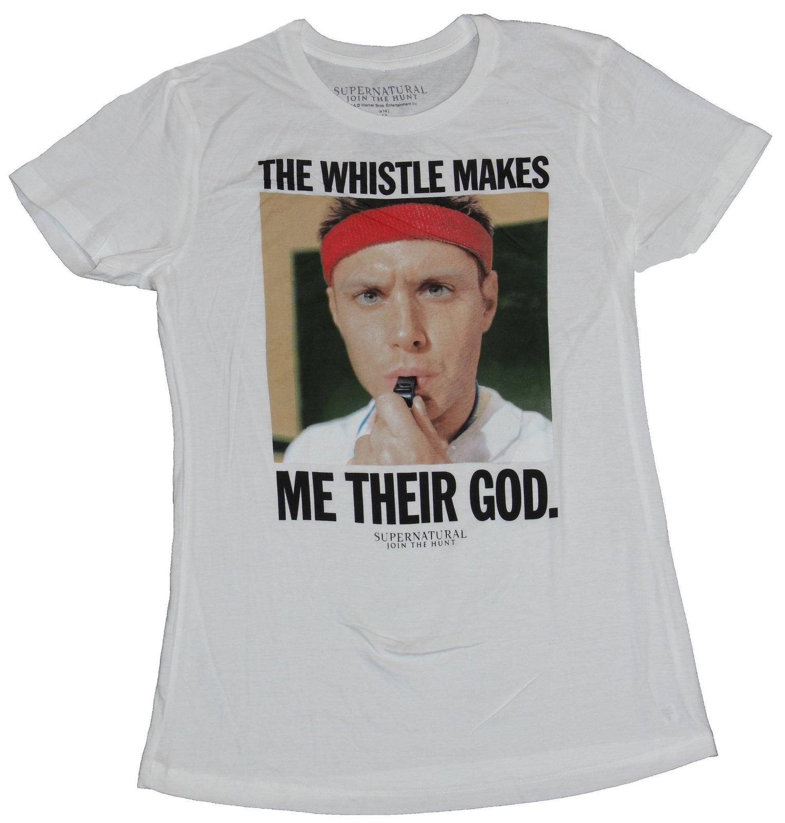 Supernatural Girls Juniors T-Shirt - The Whistle Makes Me their God Pic XL