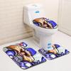Personality Thriller Bathroom Toilet Three-Piece Floor Mat Door Mat Bathroom Carpet Now