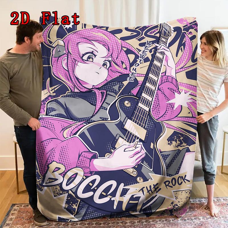 Bocchi the Rock 2D Flat Pattern Flannel Blanket High Quality All Seasons Warmth and Comfort Perfect for Christmas Gifts.PMT0914253