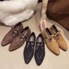 Autumn Flat Shoes Versatile Women'S Shoes Soft-Soled French Shoes Suede Retro Single Shoes Mary Jane Shoes British Style No
