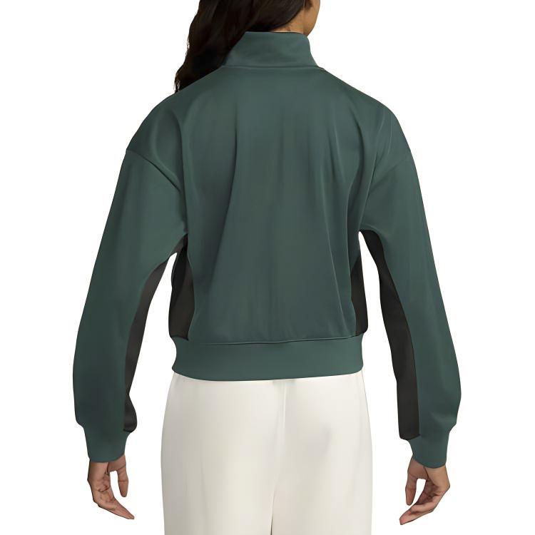 Jordan Retro Sports Zip-Up Jacket With Stand Collar Women Jacket Peacock-Green FV7105-366