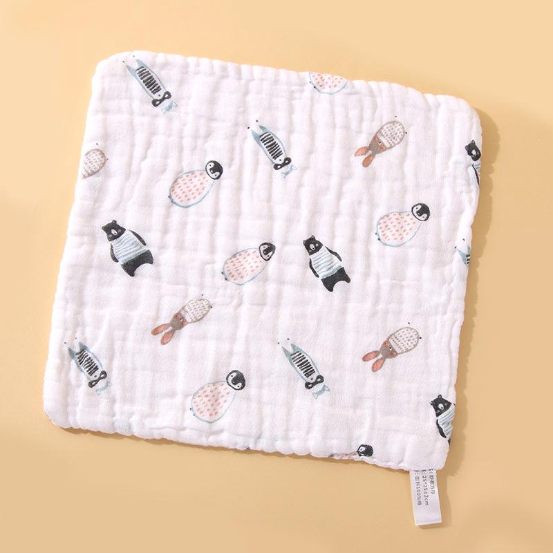 Cartoon Soft Absorbent 6-Layer Children's Gauze Bath Towel - Pure Cotton Baby Washcloth