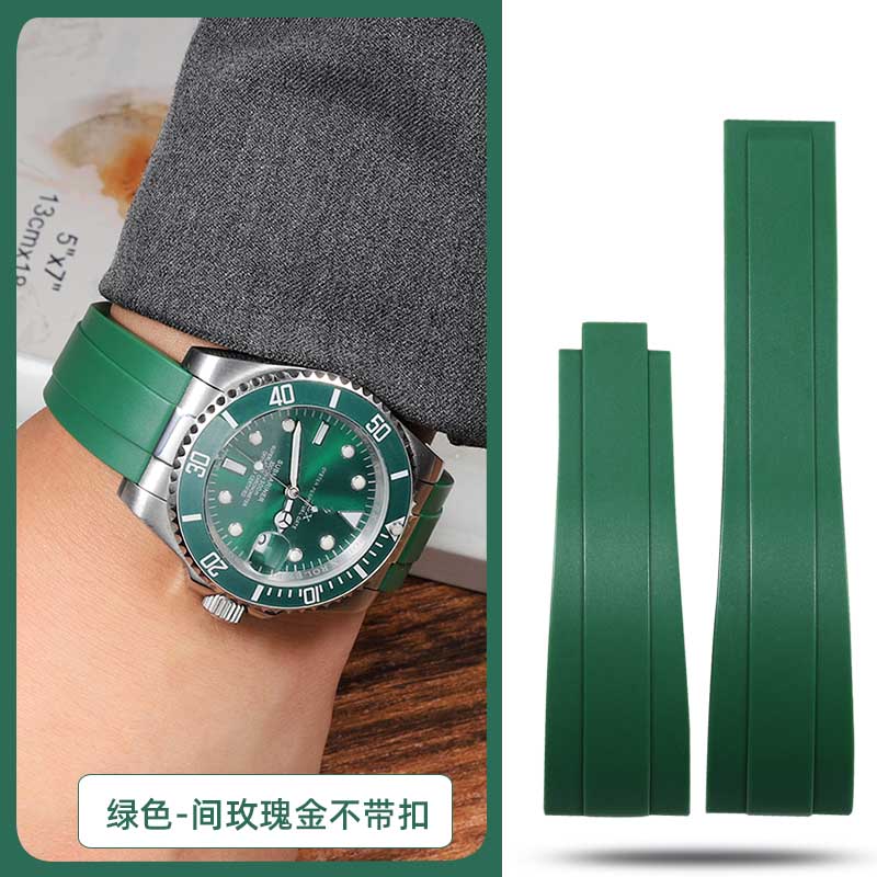 20mm 21mm 22mm For Rolex Daytona Gmt Oyster Tudor Black Bay Omega Watchband Rubber Fold Buckle Watch Strap Silicone Men Bracelet