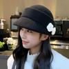 Korean Versatile Flower Beret Autumn and Winter New Windproof and Warm Hat for Women Outdoor Leisure Equestrian Hat Newspaper Boy Hat
