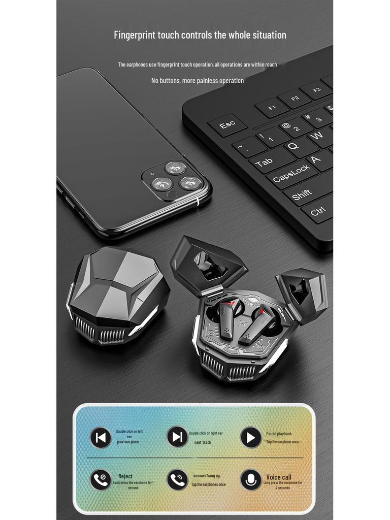 DX-26 Fones de Ouvido Sem Fio Bluetooth TWS Estilo Mecha para eSports