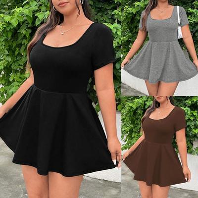 Women's Sexy Low-neck Dress Waist Slimming Dress Anti-slip Shorts