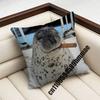 For Throw Pillow Case Sham 45X45Cm 35X35Cm Square Bedroom Seals Fruit Cute Seal Sea Meme Pillowcase Cushion Cover