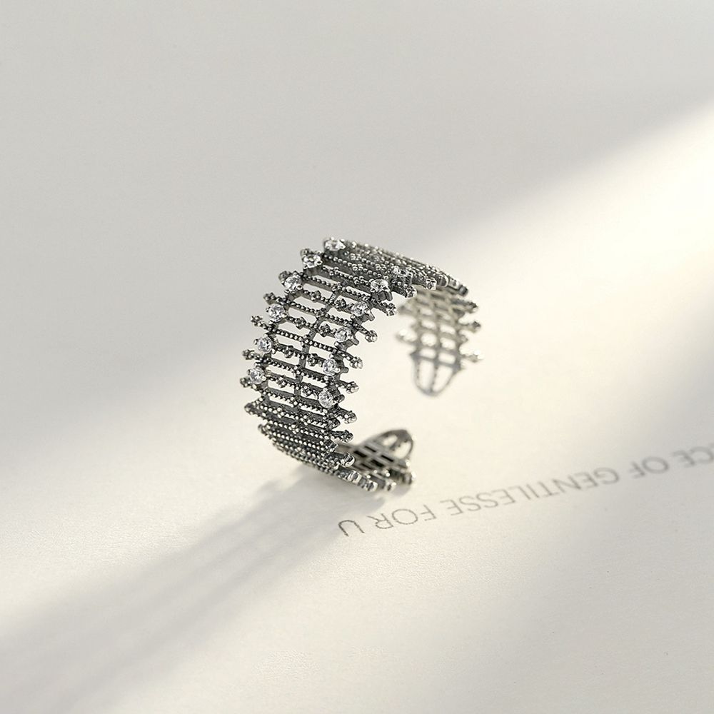 Multi-layered Copper Opening Adjustable Ring Rhinestone Ring Female Finger Ring Korean Style Ring