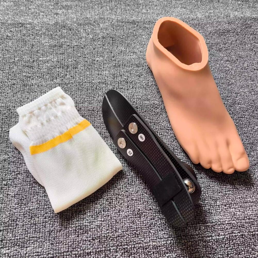 Carbon Fiber Prosthetic Foot Set - Foot Shell, Cover Sock & High-Density Foot