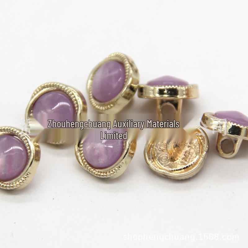 10.5mm High-Foot Zinc Alloy Shirt Buttons with Resin - Small Fragrant Style