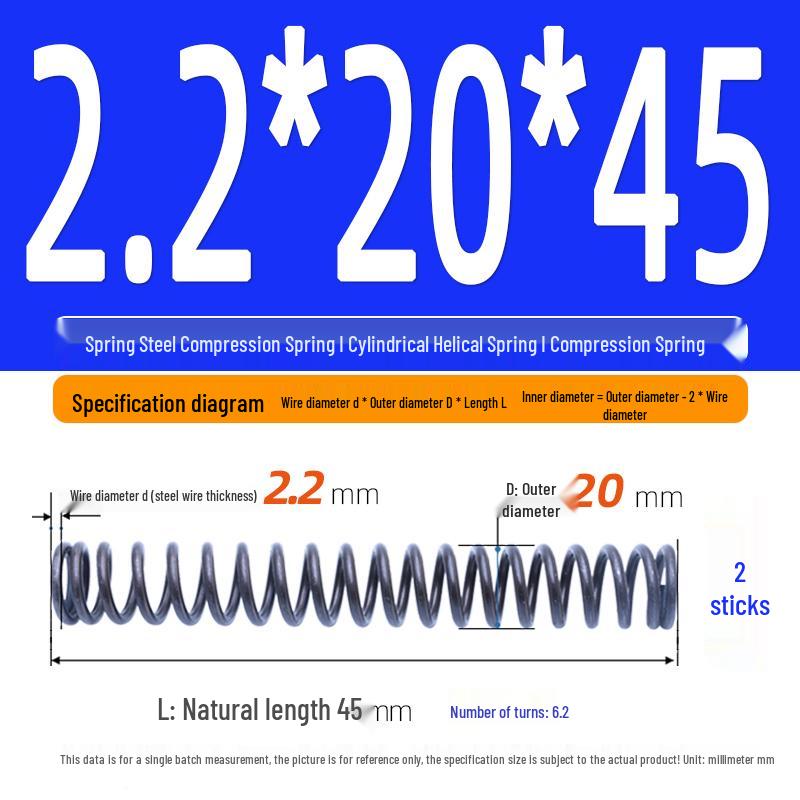 2.2mm Spring Steel Compression Spring - Cylindrical Helical Reset Mechanism