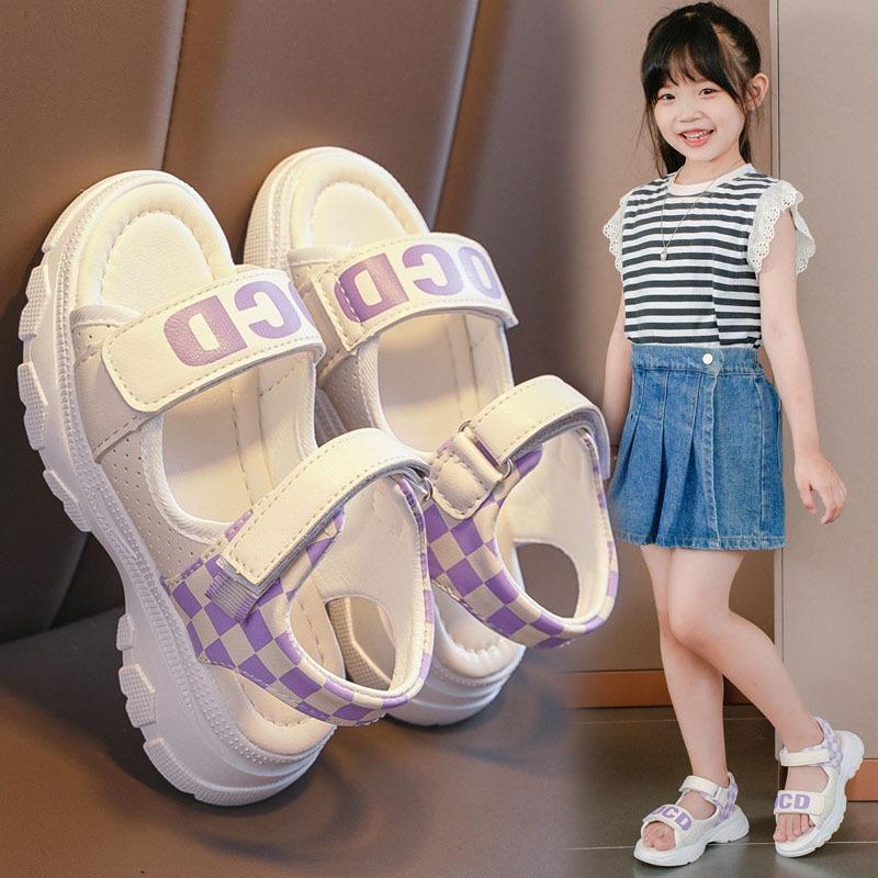 Summer Girls Sports Soft Sole Sandals Casual Beach Shoes for Little and Big Kids Students 26 фиолетовый