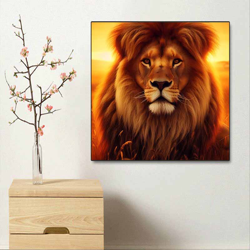 Neu eingetroffen 5D DIY Vollkreis Diamantmalerei "Löwe" Stickerei Kreuzstich Heimdekoration Geschenk