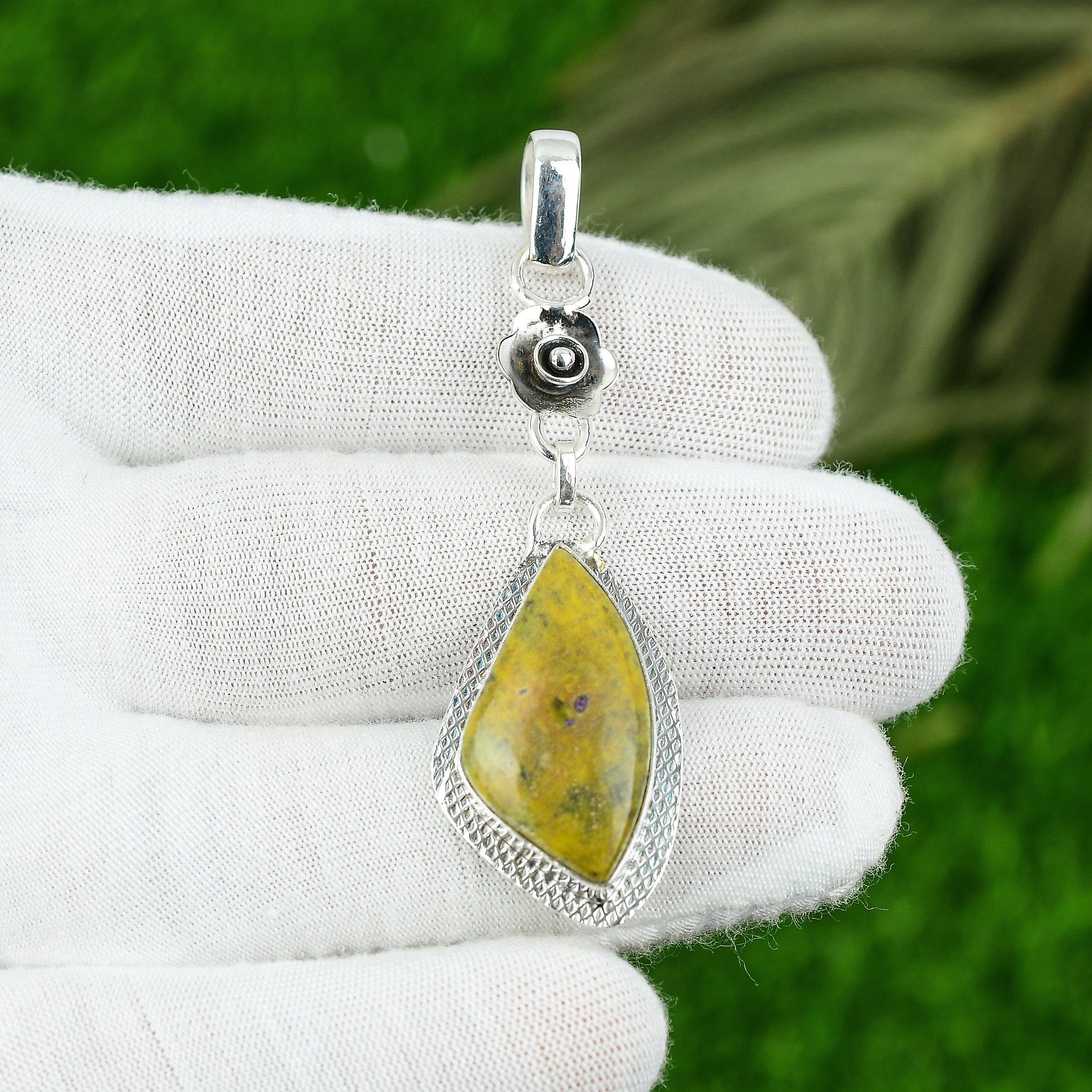 Natural Atlantisite Gemstone Jewelry 925 Sterling Silver Pendant For Girls