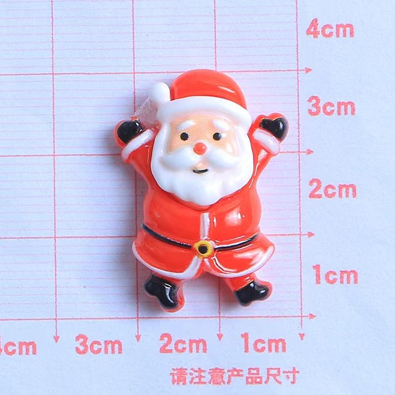 10PCS Resin Kawaii Colorful Gingerbread Man Snowman Bells Trees Flat Back Cartoon Christmas Figurines Scrapbook DIY Decor Crafts