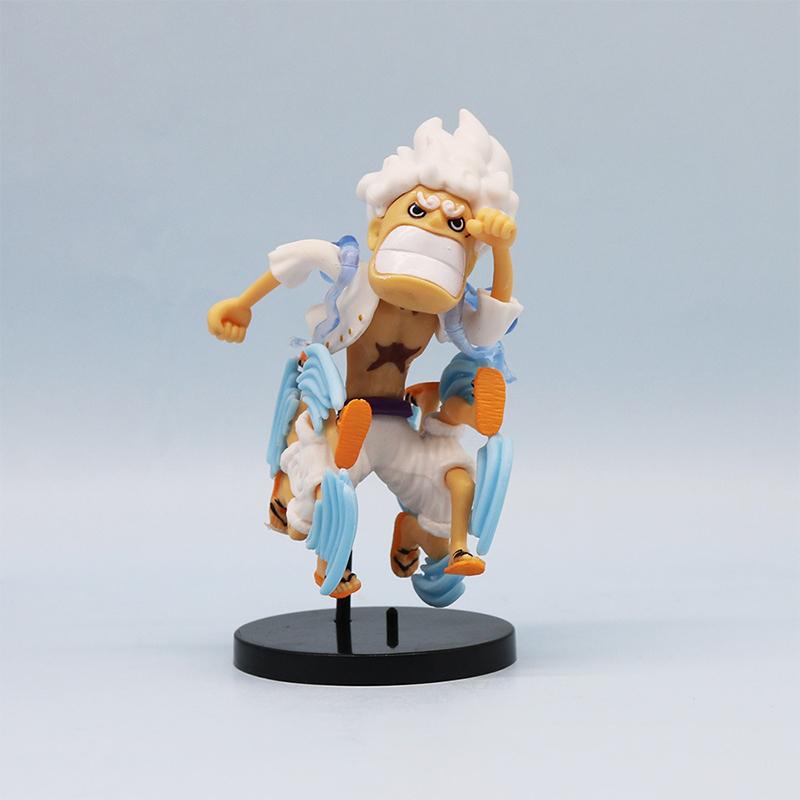 11Cm 5Stk/Set Q Version von Schelmischem Ruffy Lustiges One Piece Gear 4 Ruffy Anime Figuren PVC Modell Spielzeug Desktop Auto Montiertes Ornament