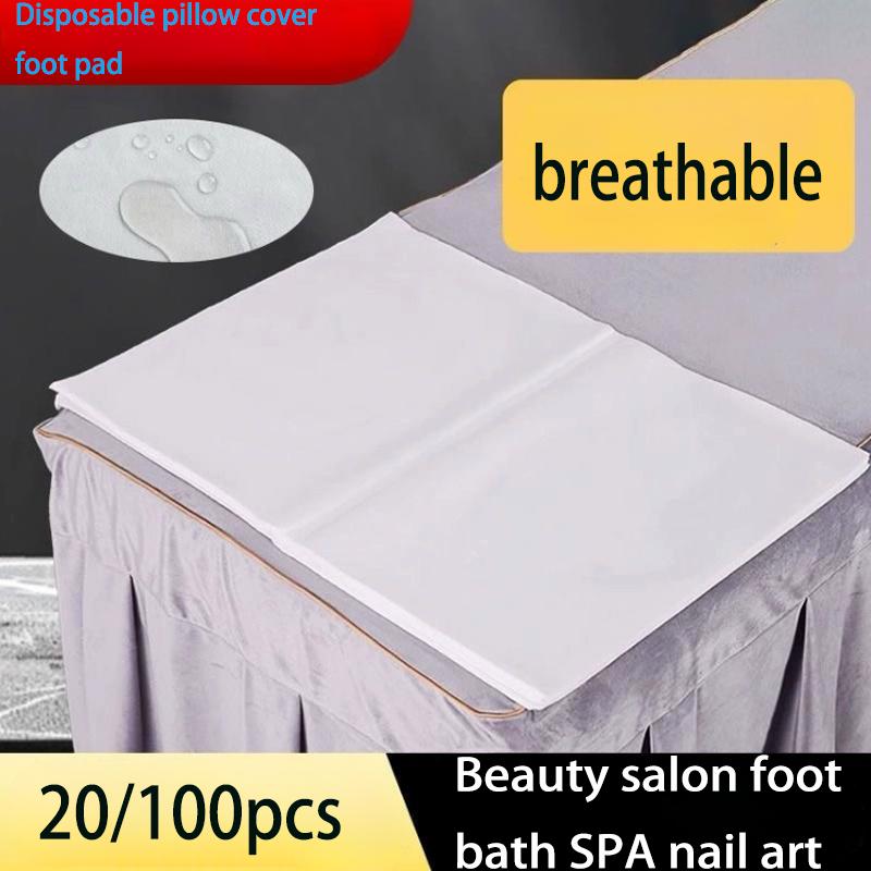 100PCS Disposable Non-woven Headrest Covers Beauty Cleaning Pads Waterproof Covers Double-layer Tablecloths Spa Pads Cleaning
