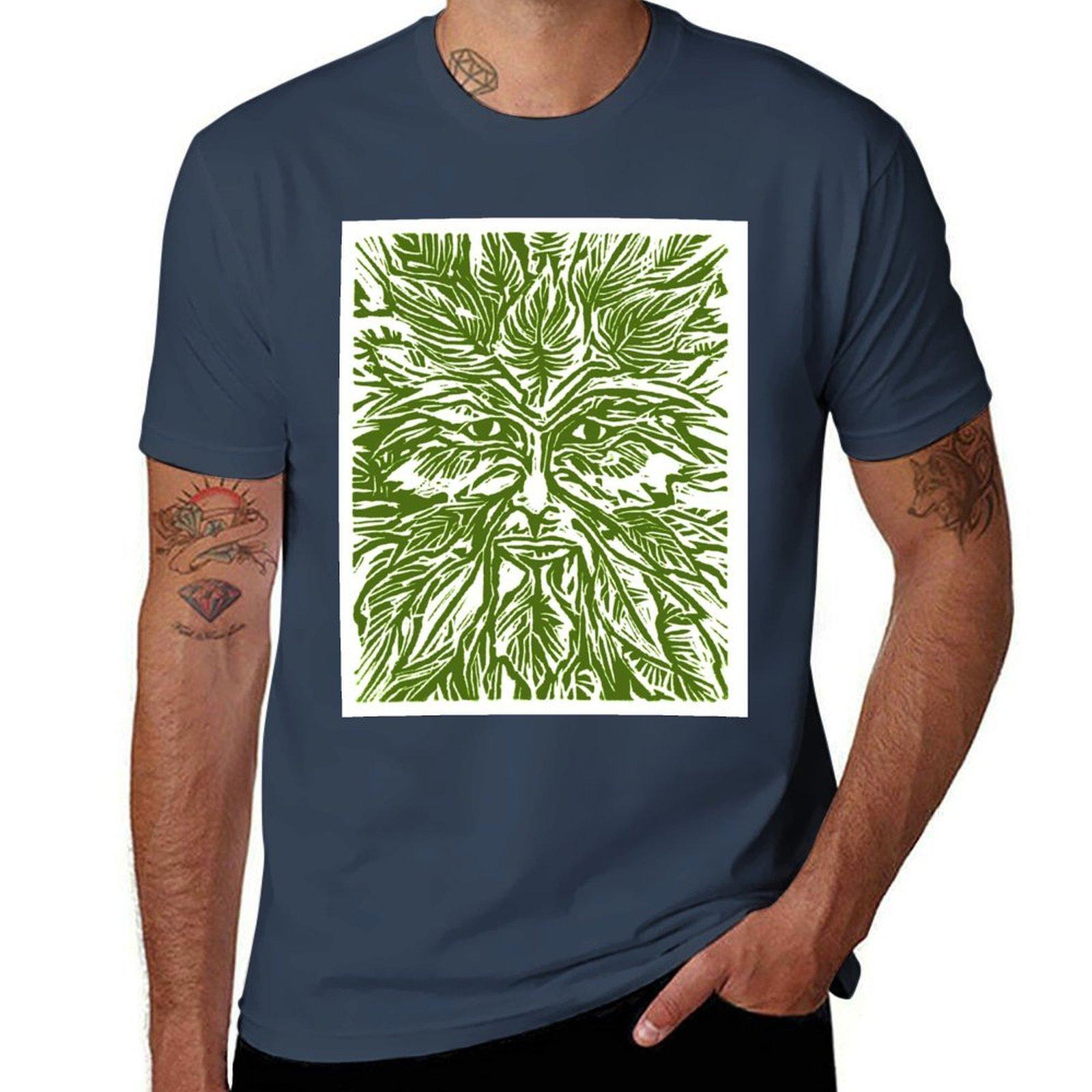 Green Man TShirt Casual Loose Fit Summer Tee Shirt S