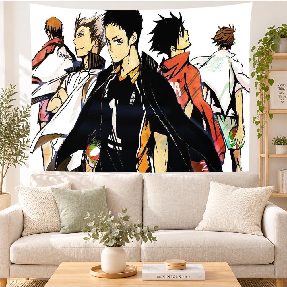 Anime Volleyball Players Tapestry Wall Hanging Japanese Sports Manga Wall Art for Bedroom Dorm Home Decor Anime Fans Gift