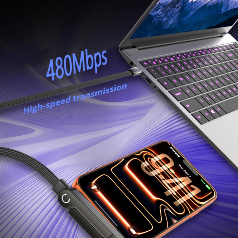 Type C Fast Charging Cable To Type C Foldable Organizer Holder USB C Data Cable For University Business Home Charging