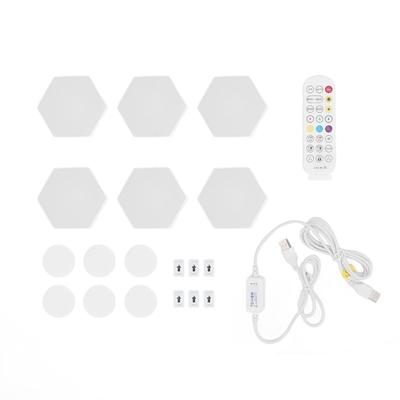 6 Sets Bluetooth Hex Wall Light RGB 16 Million Colors Music Sync APP Remote Control LED Light Panel