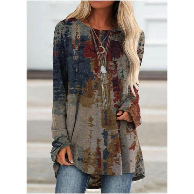 Осенне-зимняя модная женская футболка с длинными рукавами — фото 14