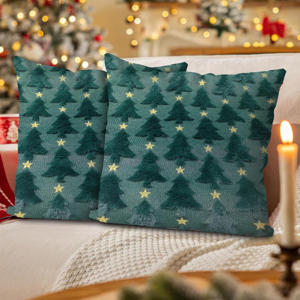 Christmas Pillow Covers 45x45cm 30x50cm Beige Christmas Tree Throw Pillow Cases Decorations Soft Covers Winter Holiday Decor