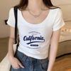 Women's Spicy Girl Letter Print Short Sleeve Slimming T-Shirt
