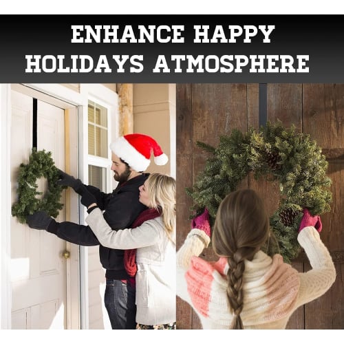 JUTOSU Christmas Wreath Hook, Door Hanger, Metal Hook, Wreath Hanger, Decorative Hook, Hanger Holder, Wreath Hanger, Single Hook, Door Hook, Bag Hook,