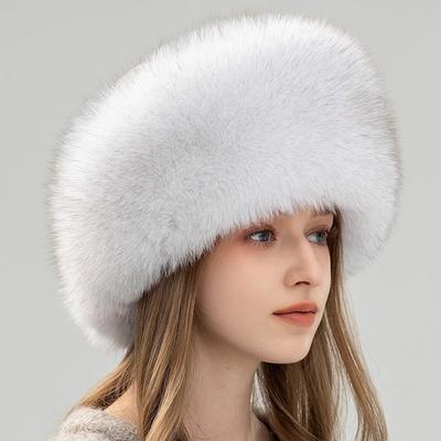 Cappello di Pelliccia di Volpe in Pelle Intera Cappello da Concubina Profumata Femminile Autunno e Inverno Viaggio Caldo Cappello di Pelliccia Protezione Orecchie Cappello Mongolo Mostra Viso Piccolo