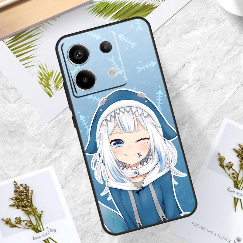 Anime Hololive Gawr Gura Case For Xiaomi Redmi Note 13 14 Pro 12 11 10 15 Pro Plus Redmi 15 10C 12C 13C 14C 15C Cover