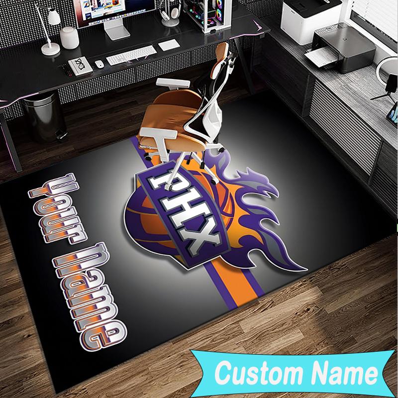 Custom Name Rug Phoenix Basketball Team Area Rug Suitable for Indoor And Outdoor,Carpets for Homes, Offices,Living Rooms,Home Decor,Christmas Gift