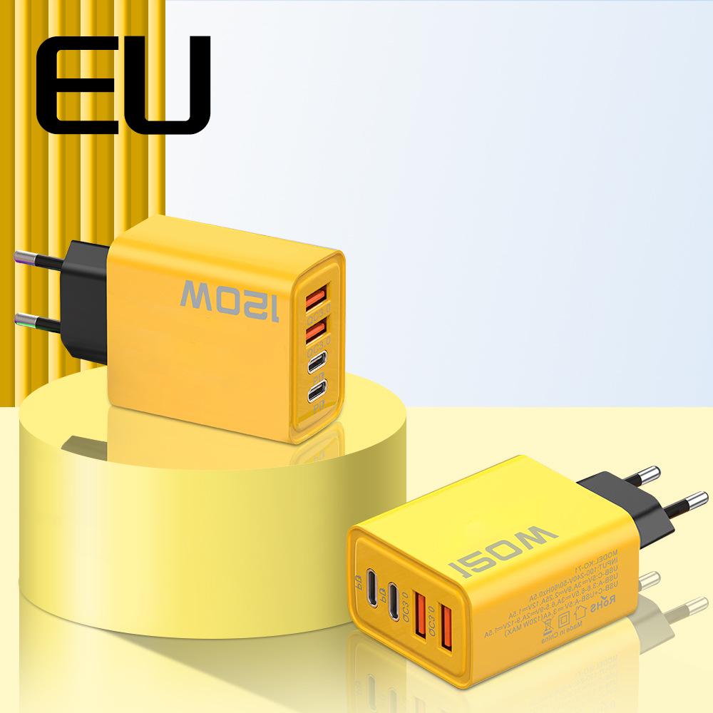 120W Dual PD & USB Charger for Apple, Huawei, Xiaomi - EU/US/UK Plug, Type-C Fast Charging