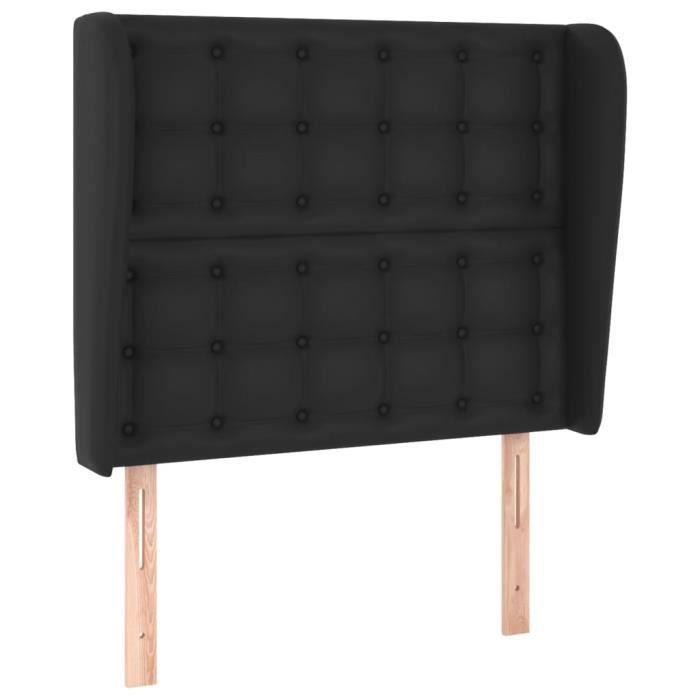 VidaXL Tête de lit avec oreilles Noir 93x23x118-128 cm Similicuir3118034