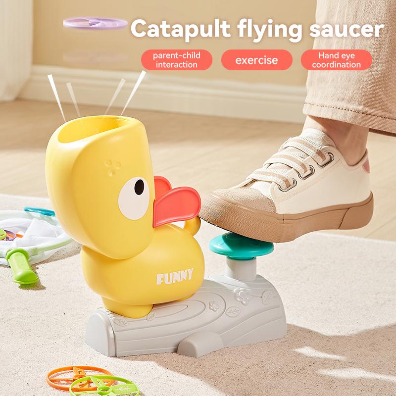 Air Ejection Launcher Toy Outdoor Soaring Ejectio Flying Disc Flying Saucer Foot Launcher Kids Jump Sport Games Toy for Children