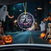 Halloween Pumpkin Witch Pendant Car Rearview Mirror Hanging Ornament 2D Flat Acrylic Bag Charm Festive Gift for Car Enthusiasts