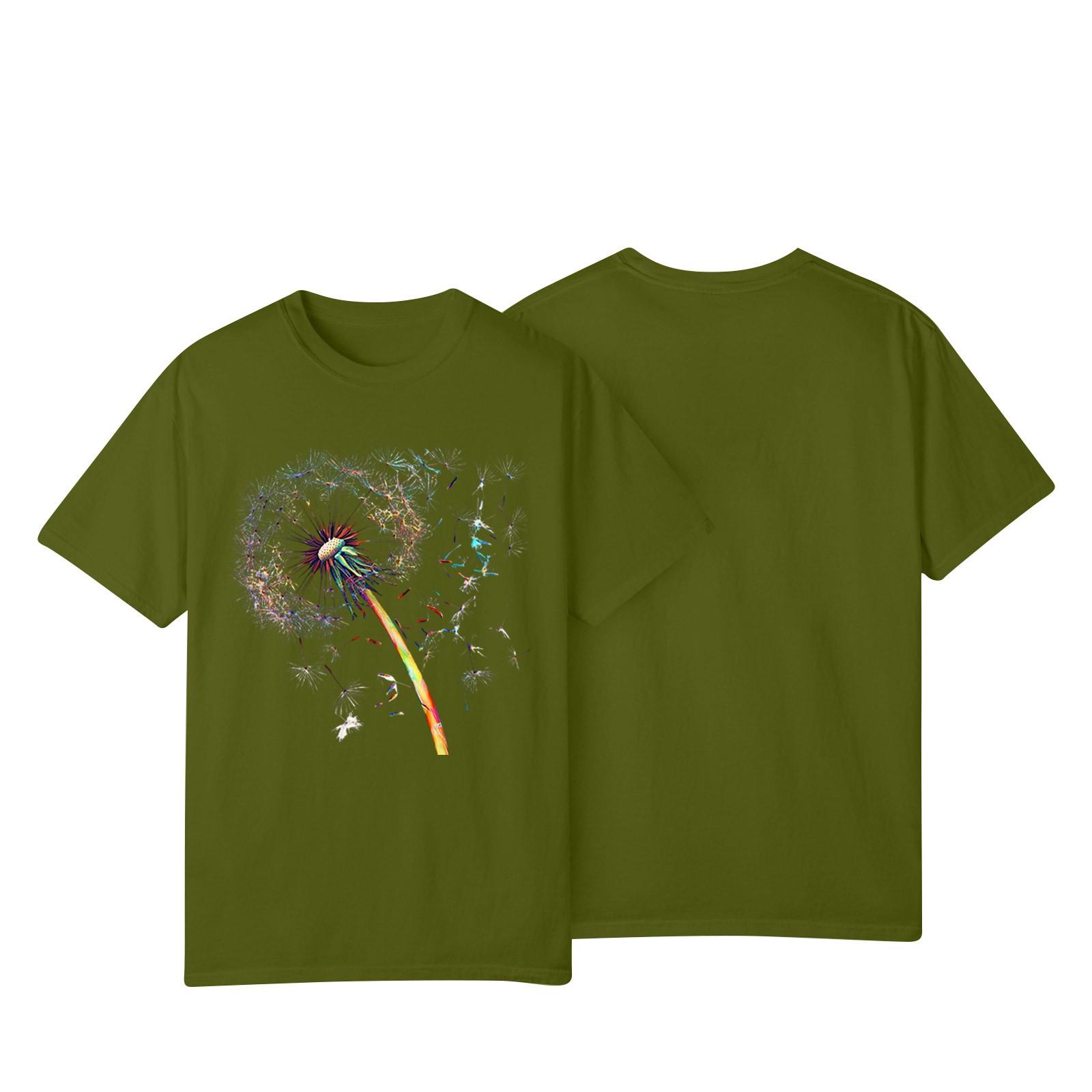 

Женская повседневная футболка с принтом подсолнухов Street Slim Fit с коротким рукавом L армия зеленый