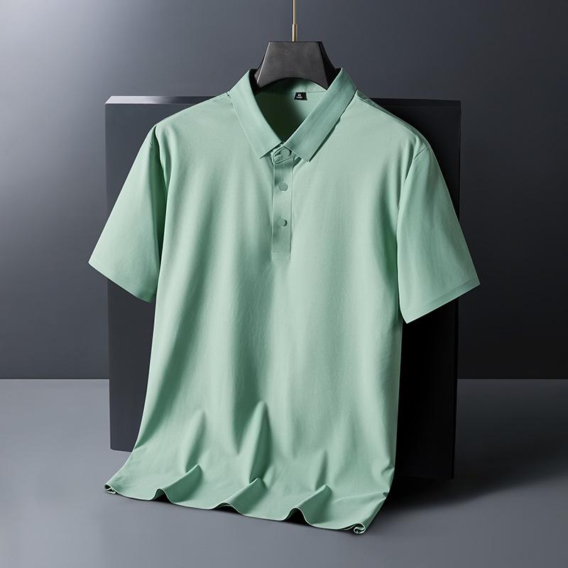 Men's Striped Polo Shirt Short Sleeve Casual Breathable Business Top