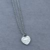 Collar con Colgante de Corazón de Plata de Ley 925 para Mujer Familia T con Diamantes y Esmalte, Cadena Clavicular Azul Clásico, Colgante para Mejor Amiga