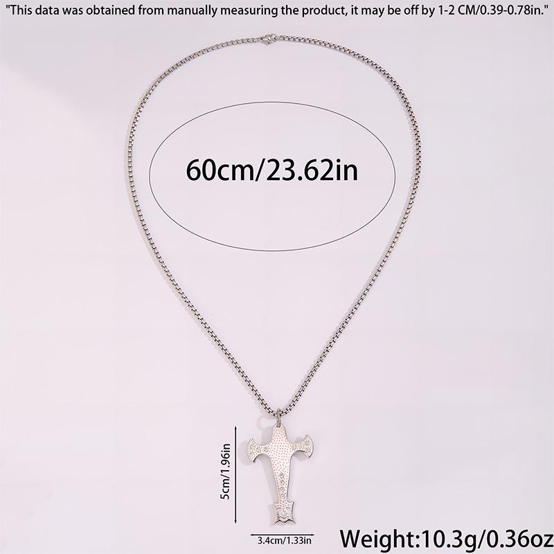 

Unisex Titanium Steel Hip-Hop Cross Necklace – Non-fading, European & American Style, Sweater Chain Jewelry
