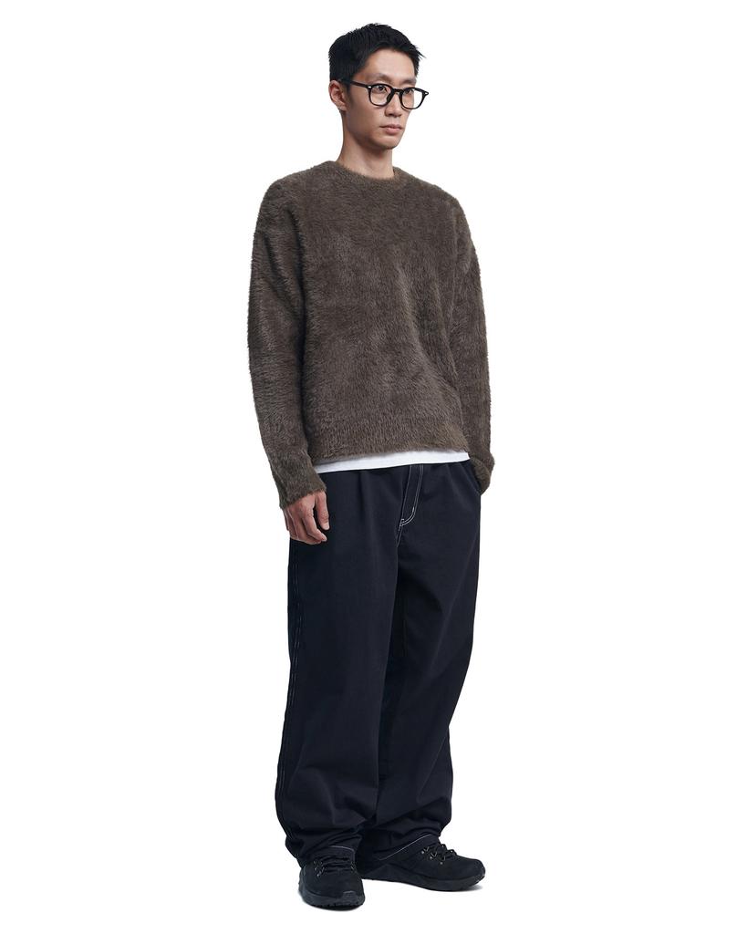 Nomaenyueol Cropped Hairy Knit - Brown