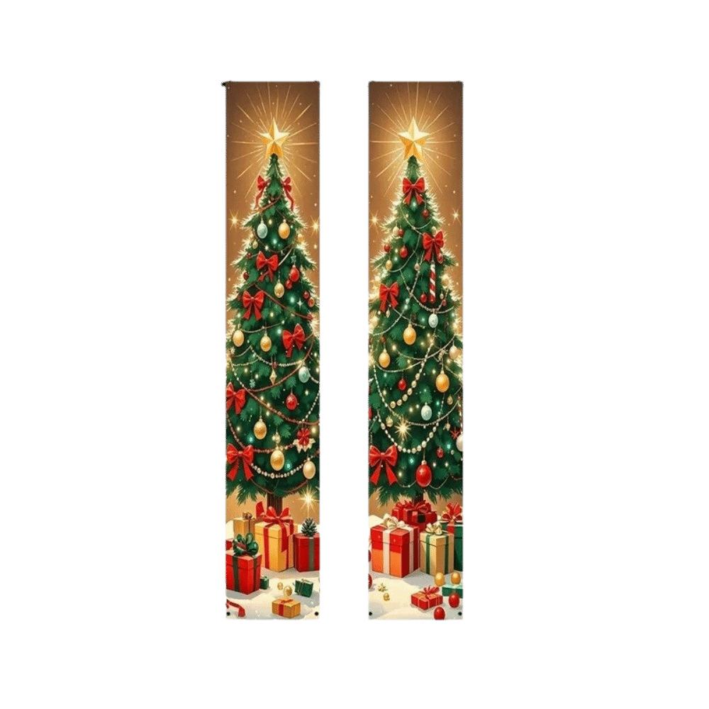 2D Flat Christmas Flag Banners Snowman Christmas Hanging Flag Door Couplets Banner Indoor Outdoor