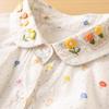 Clothing Japan Style Sweet Floral Embroidery Printed Shirts and Blouses Women  Cotton Knitted Floral Shirts