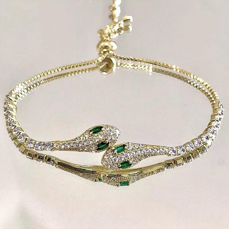 Элегантный браслет со змеиным дизайном: Роскошное и уникальное заявление о личности золотой