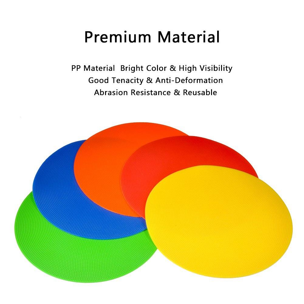 Flat Cones Spot Markers, 10 Pack Soccer Training Flat Disc Markers for Speed and Workouts with Mesh Carry Bag