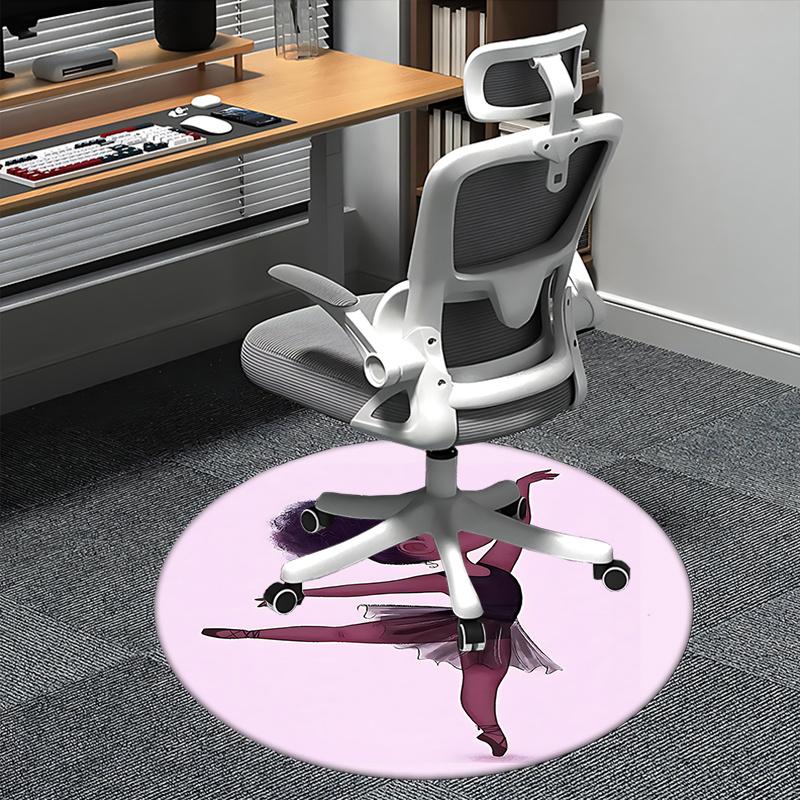 Ballerina Chair Mat: Round Carpet for Home Decor, Office Use, and Gifts - Perfect for Bedrooms, Living Rooms, and Various Spaces0508b