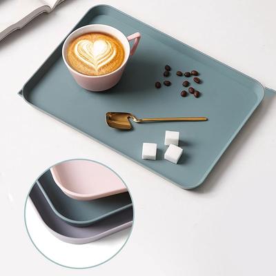 Pink Green Gray Plastic Tray Nordic Rectangular Plastic Tray Storage Serving Tray Kitchen Organizer Kitchen Fruit Dessert Tray
