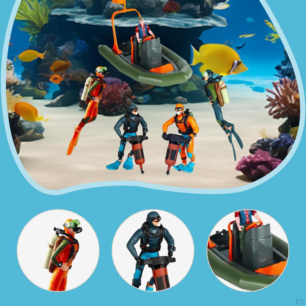 Diver and Driver Figurines Scuba Accessories Figure Divers Scale Models