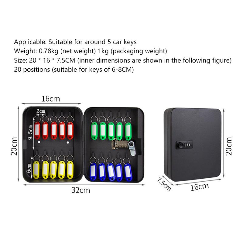 Password Key Box Real Estate Intermediary Key Cabinet Box Management Box Wall Mounted Car Key Box