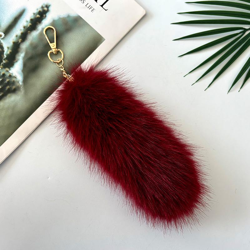 Portachiavi Ciondolo Coda di Pelliccia di Volpe Sintetica - Accessorio per Borsa in Peluche